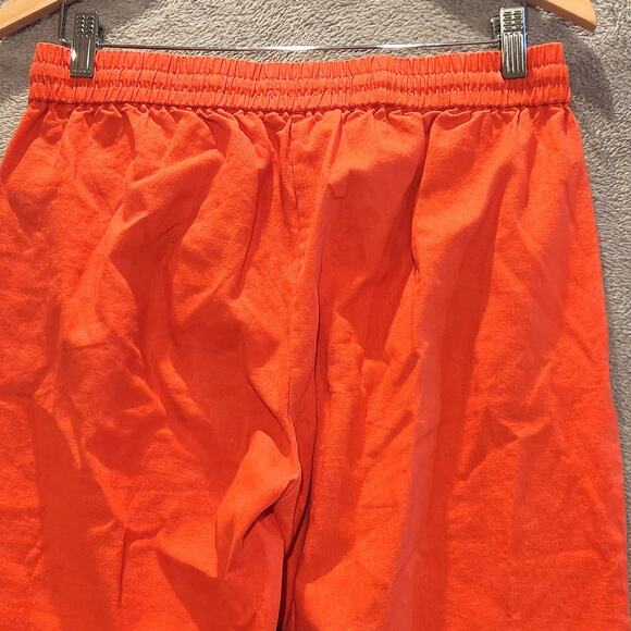 J. Crew Womens Orange Linen Cotton Drawstring Straight Leg Pants Size 6 Beach - Picture 5 of 14